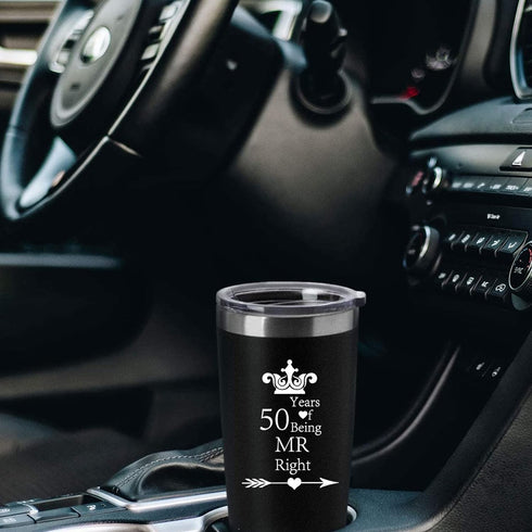 Pack of 2 Wedding 50th Anniversary Tumblers for Couples